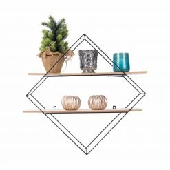 Wandregal - schwarz-natur - 60 cm -Günstiges Büro Geschäft 1257000100 03 1600Wx1600H