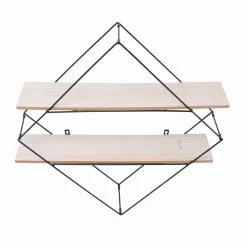 Wandregal - schwarz-natur - 60 cm -Günstiges Büro Geschäft 1257000100 09 1600Wx1600H