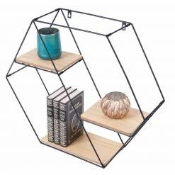 Wandregal - schwarz-natur - 58 cm -Günstiges Büro Geschäft 1257000200 03 1600Wx1600H