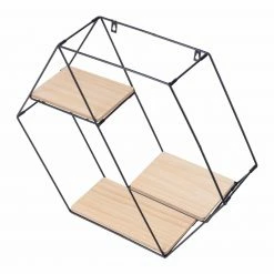 Wandregal - schwarz-natur - 58 cm -Günstiges Büro Geschäft 1257000200 04 1600Wx1600H