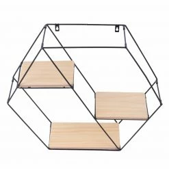 Wandregal - schwarz-natur - 58 cm -Günstiges Büro Geschäft 1257000200 06 1600Wx1600H