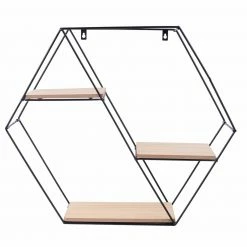 Wandregal - schwarz-natur - 58 cm -Günstiges Büro Geschäft 1257000200 07 1600Wx1600H