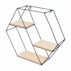 Wandregal - schwarz-natur - 58 cm -Günstiges Büro Geschäft 1257000200 09 1600Wx1600H