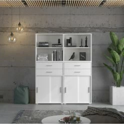 Regal MOVER - weiß - 68 cm -Günstiges Büro Geschäft 1331001100 05 1600Wx1600H