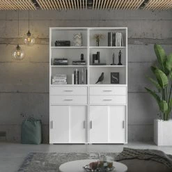 Standregal MOVER - weiß - 68x107 cm -Günstiges Büro Geschäft 1331001300 05 1600Wx1600H