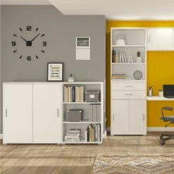 Kommode MOVER - weiß - 2 Schiebetüren - 100x107 cm -Günstiges Büro Geschäft 1331001400 05 1600Wx1600H