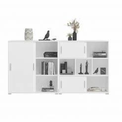 Kommode MOVER - weiß - 2 Schiebetüren - 100x107 cm -Günstiges Büro Geschäft 1331001400 08 1600Wx1600H