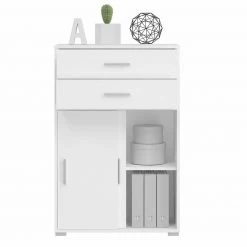 Kommode MOVER - weiß - Schiebetüren und Schubkästen - 68x107 cm -Günstiges Büro Geschäft 1331001500 03 1600Wx1600H