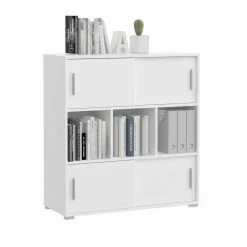 Kommode MOVER - weiß - 4 Schiebetüren - 100x107 cm -Günstiges Büro Geschäft 1331001600 03 1600Wx1600H