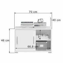 Kommode MOVER - weiß - 2 Schiebetüren - 68x46 cm -Günstiges Büro Geschäft 1331001700 04 1600Wx1600H