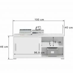 Kommode MOVER - weiß - 2 Schiebetüren - 100x46 cm -Günstiges Büro Geschäft 1331001800 04 1600Wx1600H