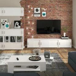 Kommode MOVER - weiß - 2 Schiebetüren - 100x46 cm -Günstiges Büro Geschäft 1331001800 06 1600Wx1600H