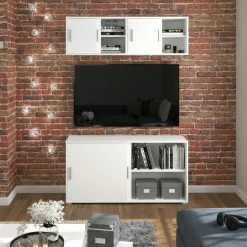 Sideboard MOVER - weiß - 2 Schiebetüren - 136x72 cm -Günstiges Büro Geschäft 1331001900 05 1600Wx1600H