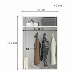 Garderobenaufsatz MOVER - weiß - 68x105 cm -Günstiges Büro Geschäft 1331002000 03 1600Wx1600H