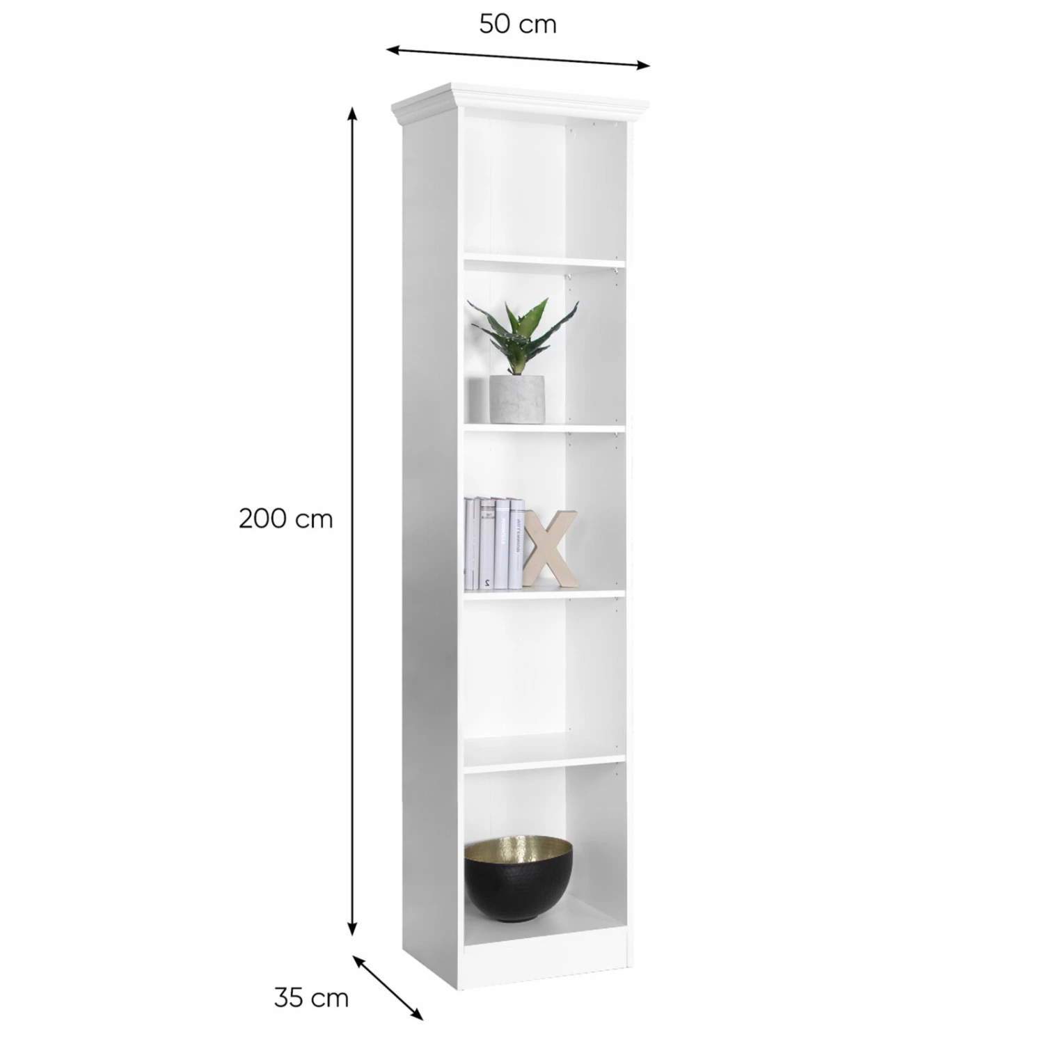 Regal LANDWOOD - weiß - 200 cm hoch 4 Regal LANDWOOD - weiß - 200 cm hoch – Bild 2