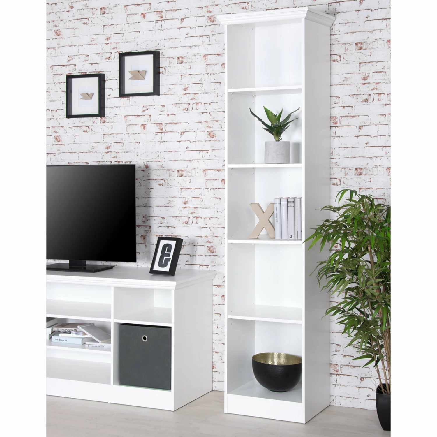 Regal LANDWOOD - weiß - 200 cm hoch 6 Regal LANDWOOD - weiß - 200 cm hoch – Bild 4