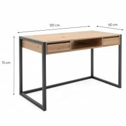 Schreibtisch DENVER - Artisan Eiche-anthrazit - 120 cm -Günstiges Büro Geschäft 1332006200 04 1600Wx1600H