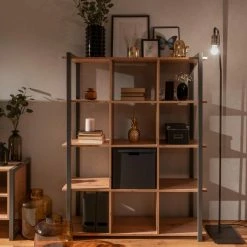 Standregal DENVER - Artisan Eiche-anthrazit - 145 cm -Günstiges Büro Geschäft 1332006300 06 1600Wx1600H