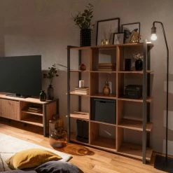 Standregal DENVER - Artisan Eiche-anthrazit - 145 cm -Günstiges Büro Geschäft 1332006300 09 1600Wx1600H