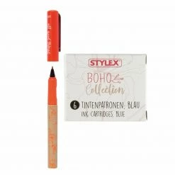 7-teiliges Tintenroller-Set - blau - mit Patronen