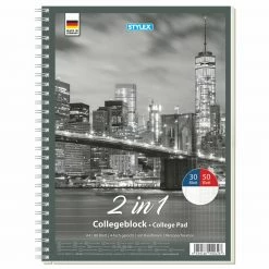 2in1 Collegeblock - liniert-kariert - DIN A4