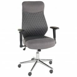 Chefsessel - anthrazit - Lederoptik - Multifunktionsarmlehnen