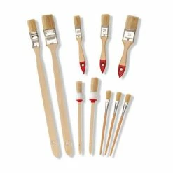 10-teiliges Pinsel-Set - Holzstiel