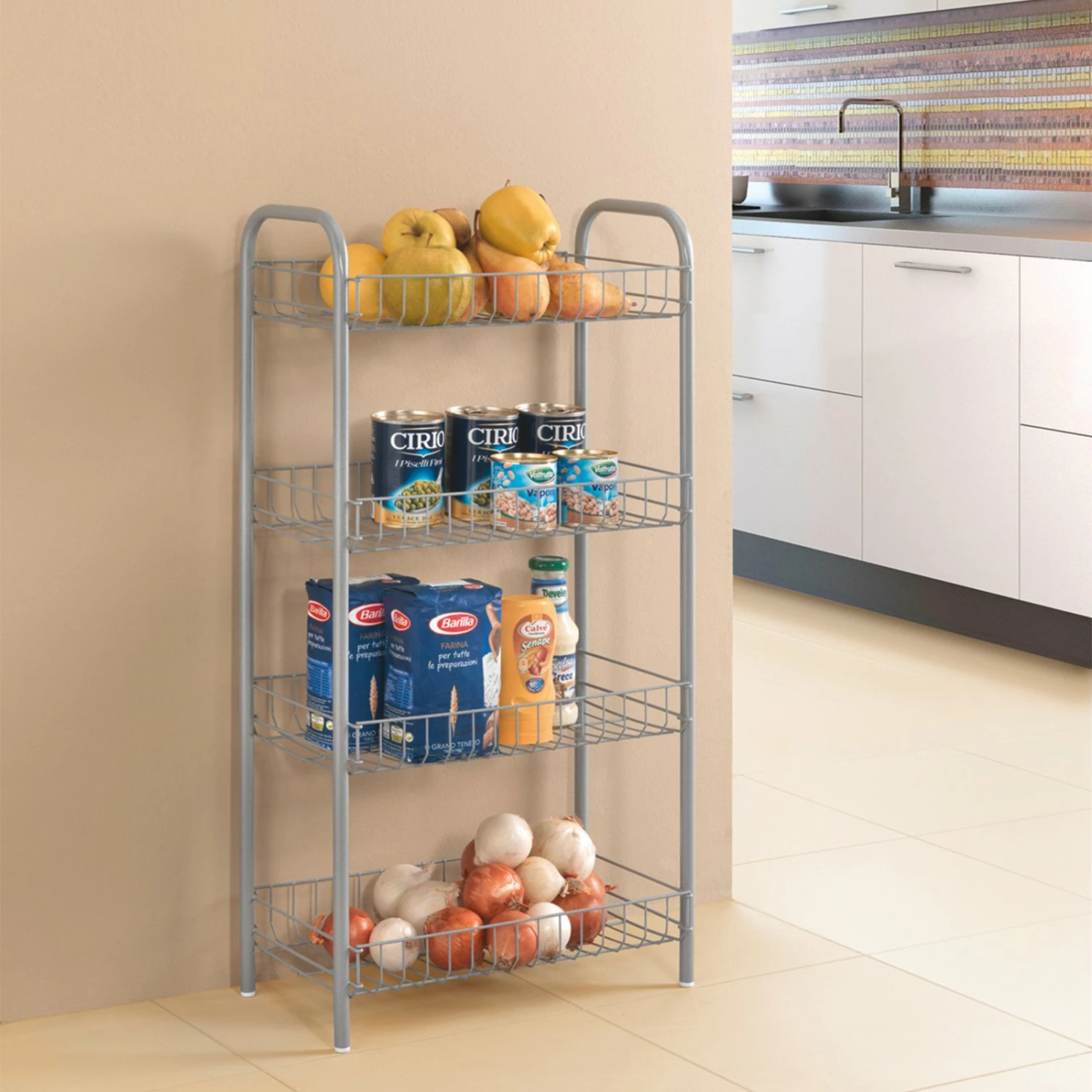 Allzweckregal - silber - 4 Etagen 4 Allzweckregal - silber - 4 Etagen – Bild 2