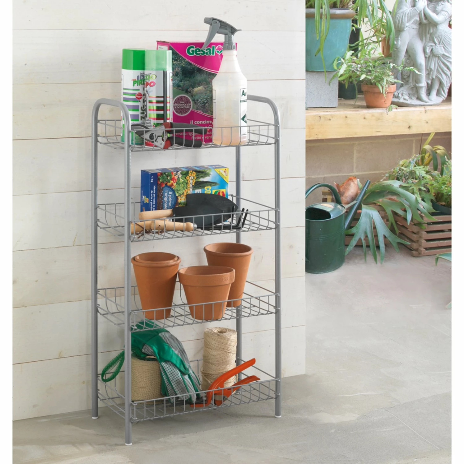 Allzweckregal - silber - 4 Etagen 5 Allzweckregal - silber - 4 Etagen – Bild 3