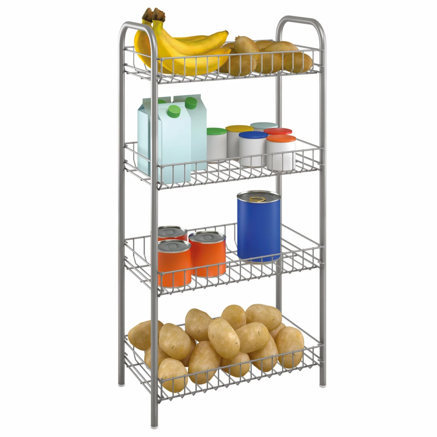 Allzweckregal - silber - 4 Etagen 3 Allzweckregal - silber - 4 Etagen