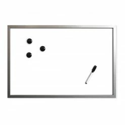 Magnet-Schreibtafel - silber-weiß - 40x60 cm