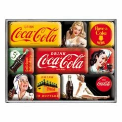 9-teiliges Magnet-Set - Coca-Cola Yellow Mix