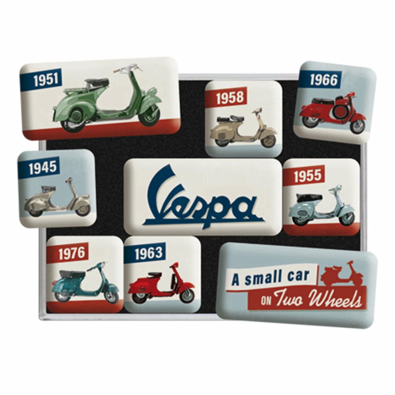 9-teiliges Magnet-Set - Vespa - Model Chart 4 9-teiliges Magnet-Set - Vespa - Model Chart – Bild 2