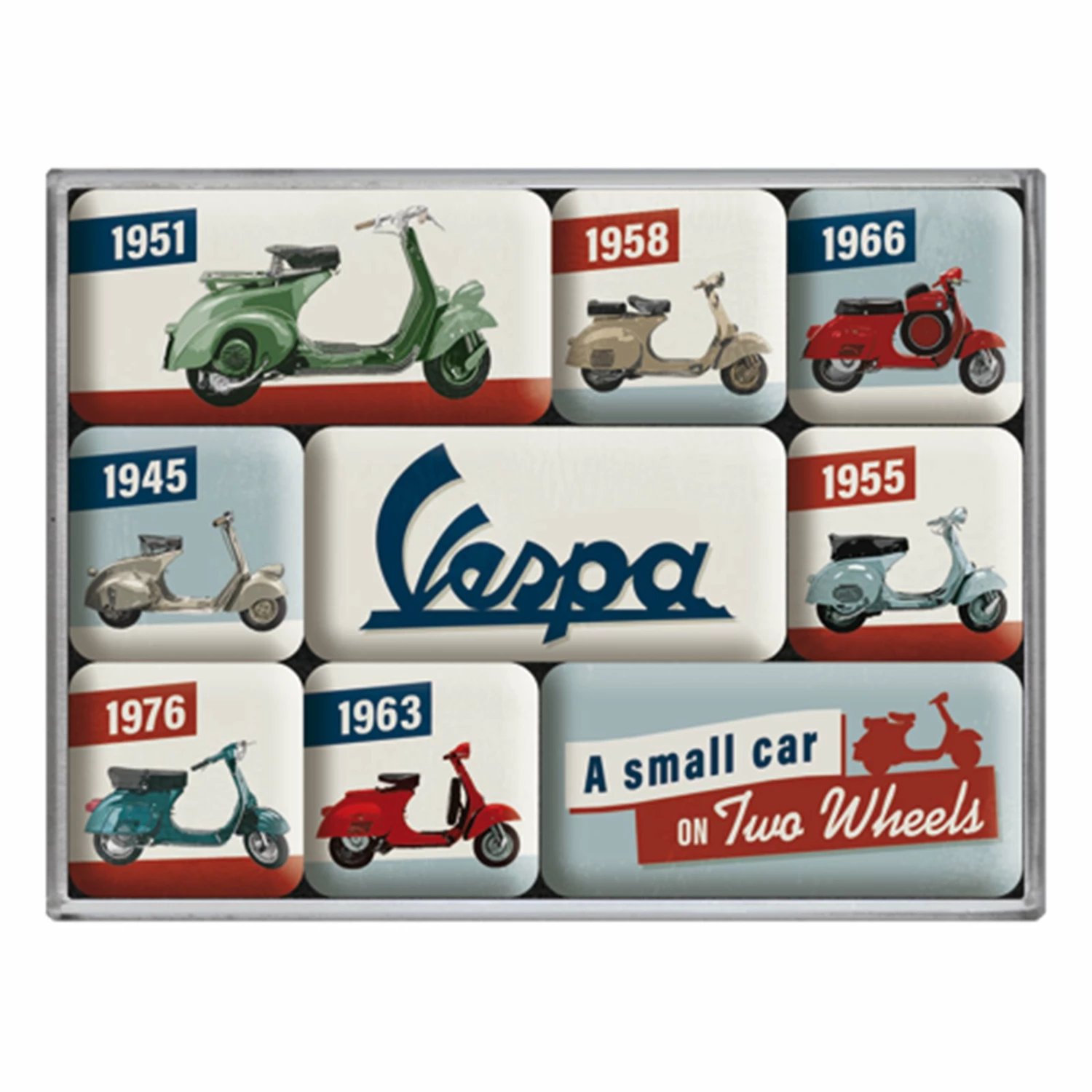 9-teiliges Magnet-Set - Vespa - Model Chart 3 9-teiliges Magnet-Set - Vespa - Model Chart