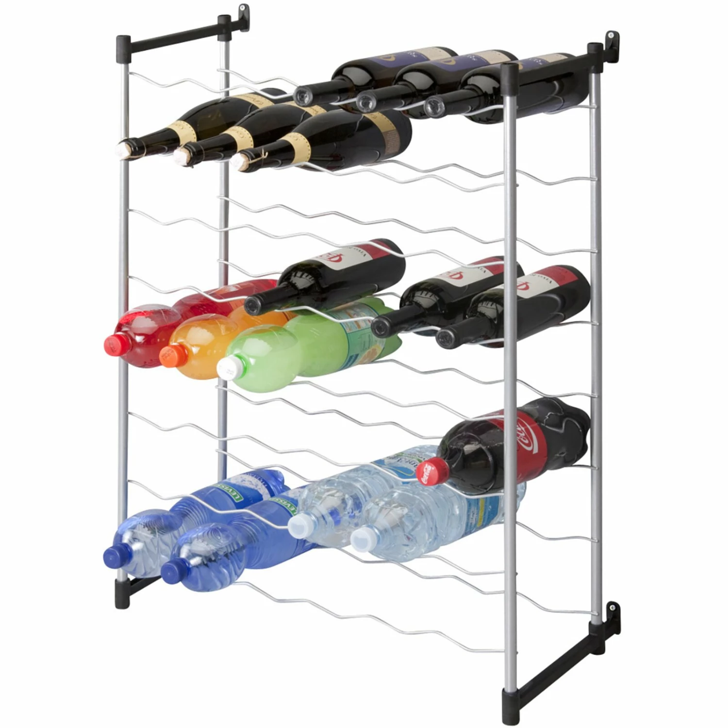 Flaschenregal - silber- für 48 Flaschen 3 Flaschenregal - silber- für 48 Flaschen