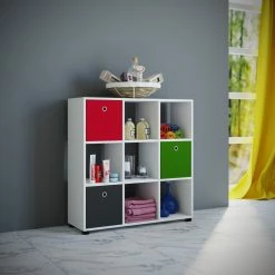 Regal BENAS 3x3 - weiß - 93 cm hoch -Günstiges Büro Geschäft 9001636200 02 1600Wx1600H