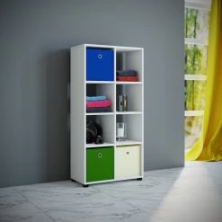 Regal BENAS 2x4 - weiß - 123 cm hoch -Günstiges Büro Geschäft 9001636300 02 1600Wx1600H