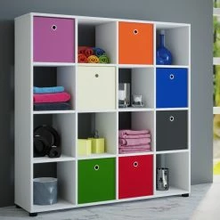 Regal BENAS 4x4 - weiß - 123 cm hoch -Günstiges Büro Geschäft 9001636400 03 1600Wx1600H