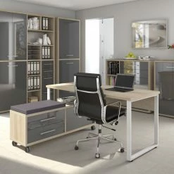 Schreibtisch SET+ - Eiche natur - 160 cm -Günstiges Büro Geschäft 9001768500 04 1600Wx1600H