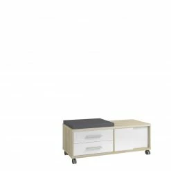 Rollcontainer SET+ - Eiche natur-weiß - 133 cm