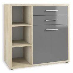 Kommode SET+ - Eiche natur - grau - 117 cm