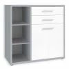 Kommode SET+ - platingrau - Weißglas - 117 cm -Günstiges Büro Geschäft 9001770300 1600Wx1600H