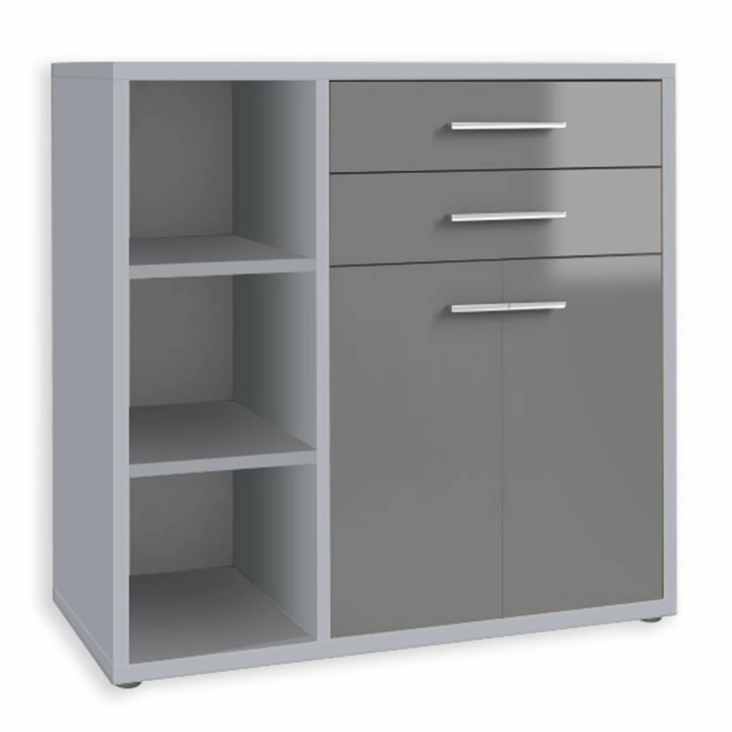 Kommode SET+ - platingrau - Grauglas - 117 cm 3 Kommode SET+ - platingrau - Grauglas - 117 cm