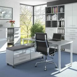 Sideboard SET+ - platingrau - Weißglas - 156 cm 9 Sideboard SET+ - platingrau - Weißglas - 156 cm -Günstiges Büro Geschäft 9001770800 04 1600Wx1600H