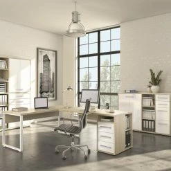 Büroschrank SET+ - Eiche natur-weiß - 79 cm -Günstiges Büro Geschäft 9001771100 04 1600Wx1600H