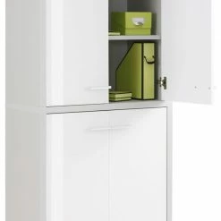 Büroschrank SET+ - platingrau-weiß - 79 cm