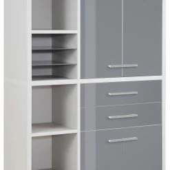 Highboard-Kombination SET+ - platingrau - 117 cm -Günstiges Büro Geschäft 9001771800 03 1600Wx1600H
