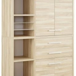 Büroschrank-Kombination SET+ - Eiche natur - 117 cm