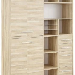 Highboard-Regal-Kombi SET+ - Eiche natur - 156 cm