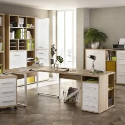 Highboard-Kombination SET+ - Eiche natur-weiß - 192 cm -Günstiges Büro Geschäft 9001772500 03 1600Wx1600H